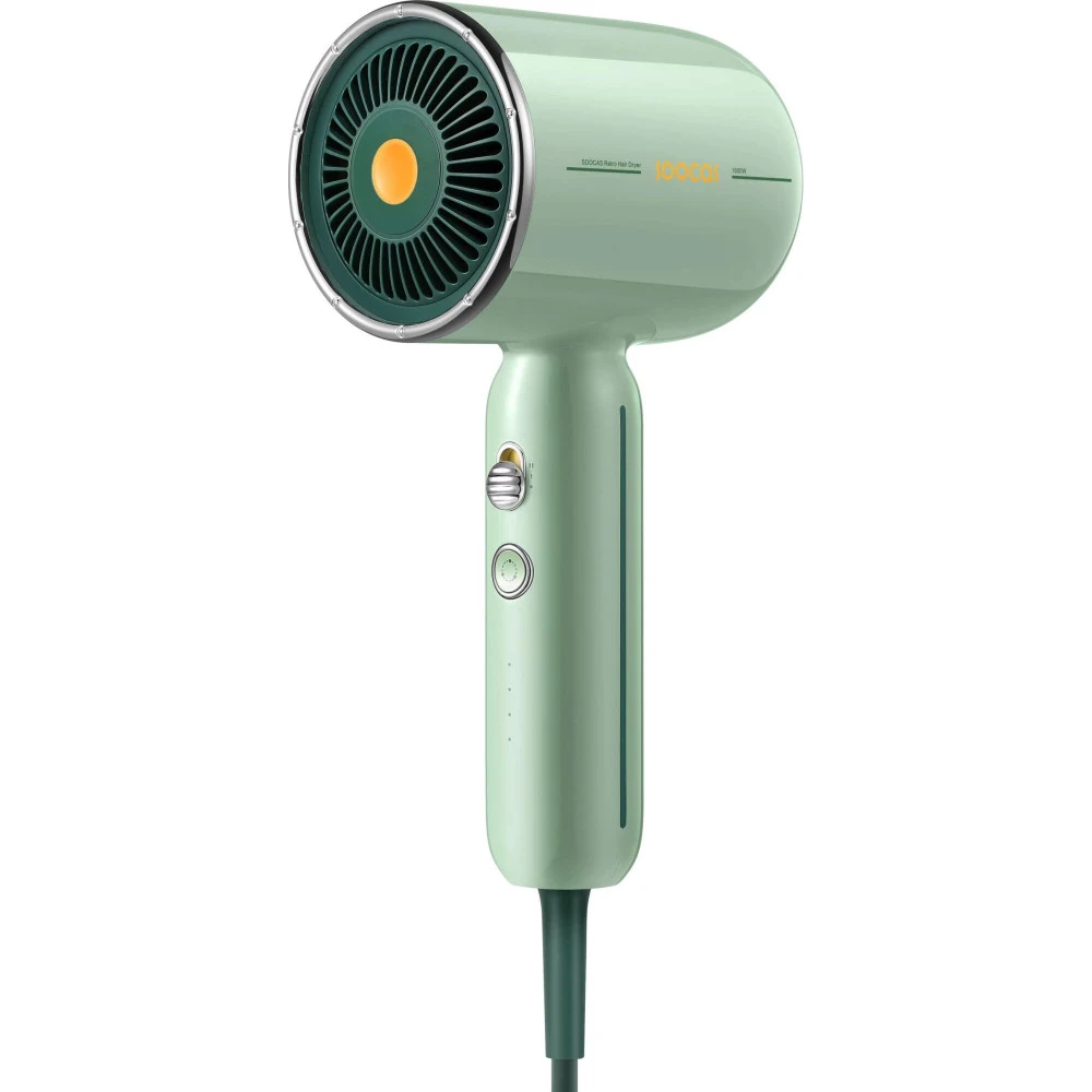 Фен Xiaomi Soocas Retro Hair Dryer RH1, 1600Вт, Ионизация, Холод.воздух, 2 скорости, 1 насадка,Green