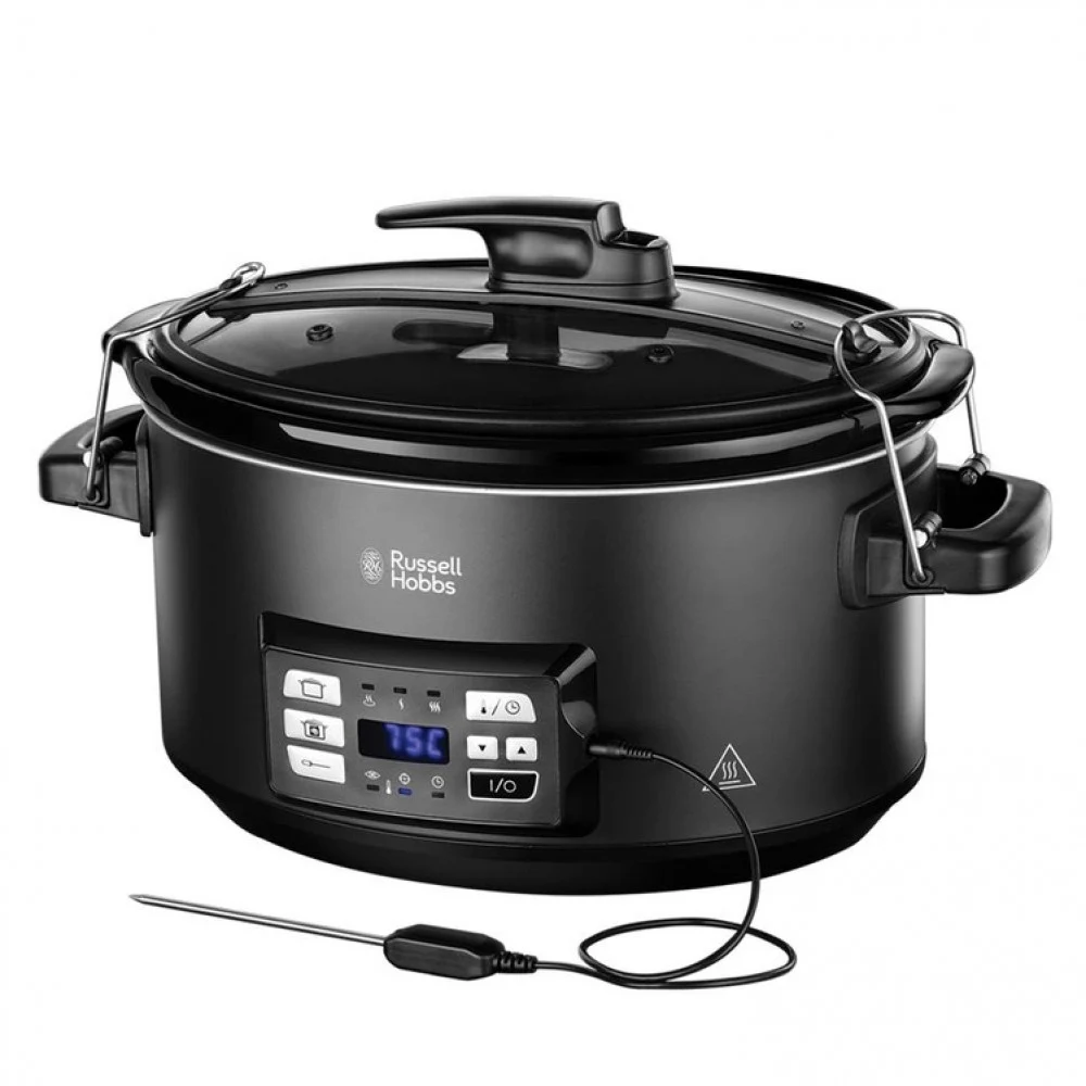 Медленноварка, Russell Hobbs, 25630-56, Мощность 350 Вт, Емкость 6 л, Датчик внутренней температуры, Цвет черный