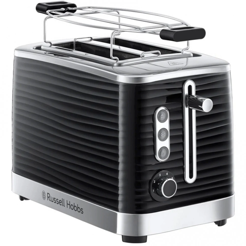 Тостер, Russell Hobbs, 24371-56, Мощность 1050W, 2 отделения, 6 режимов обжаривания, Пластик, Подогрев, Размораживание, «Пауза» во время приготовления, Черный