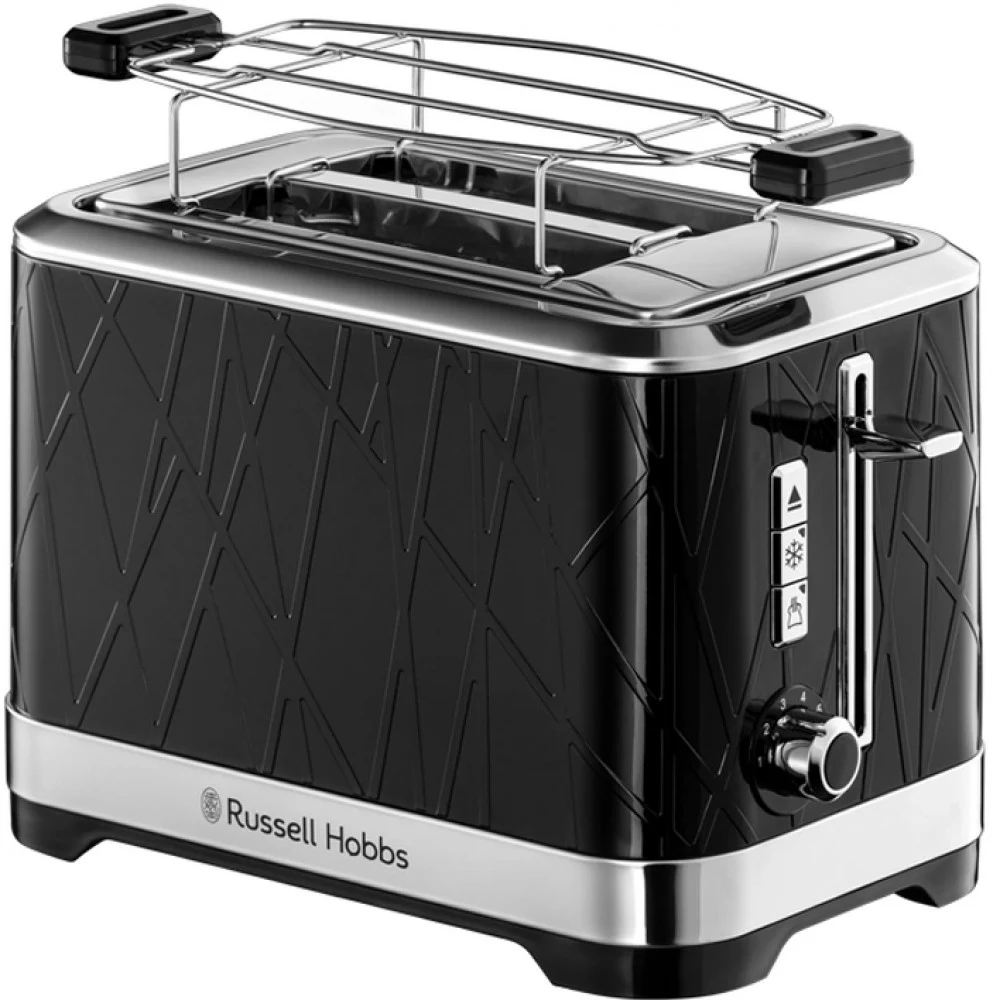 Тостер, Russell Hobbs, 28091-56, Мощность 1050Вт, 5 режимов обжаривания, 2 отделения, Таймер, Функция "Размораживание", Функция "Отмена", Функция «подогрева» во время приготовления, Черный