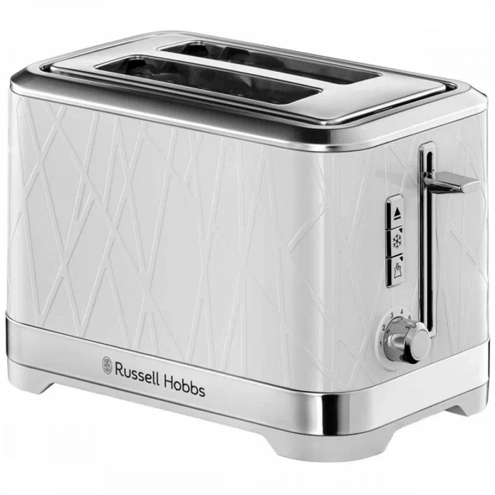 Тостер, Russell Hobbs, 28090-56, Мощность 1050Вт, 2 отделения, 5 режимов, Функция "Размораживание", Функция "Отмена", Функция «Пауза» во время приготовления, Автоматическая центровка ломтиков, Подсв