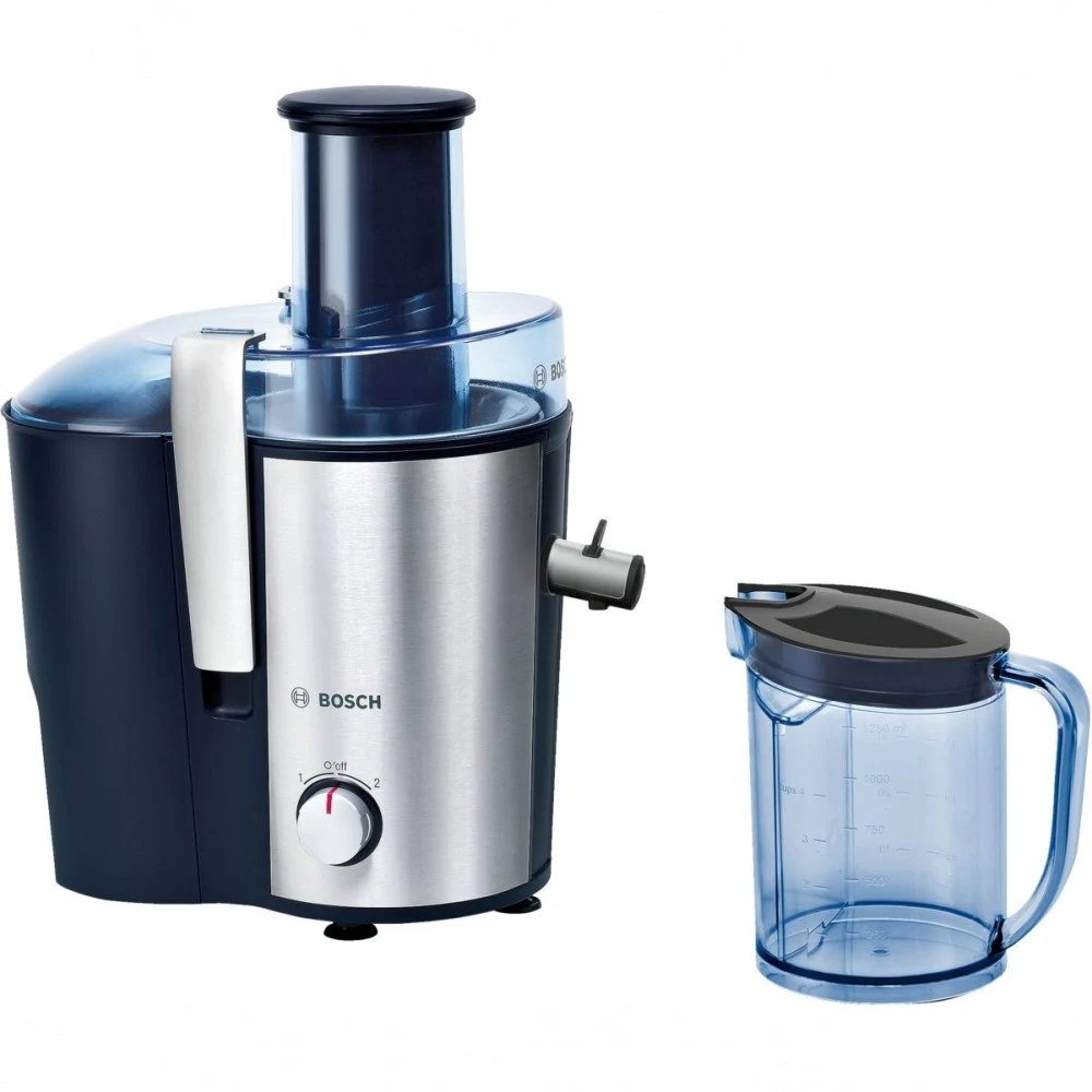 Соковыжималка центробежная Bosch MES3500 700Вт рез.сок.:1250мл. серебристый/синий