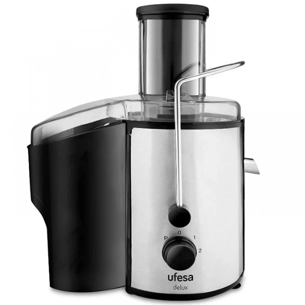 Соковыжималка Ufesa LC5750 Delux, центробежная, 1000Вт, 1 скорость, 1500/1250мл,пластик,Black-Silver