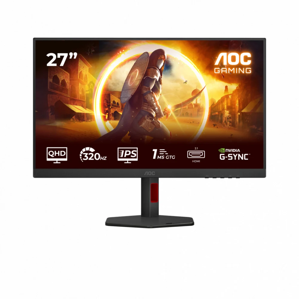 Монитор 27" AOC Q27G4SRU Black (IPS, 2560x1440, 320Hz, 0.5 ms, 178°/178°, 400 cd/m, 1000:1, +2xHDMI 2.1, +DisplayPort 1.4, Pivot)