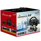 Руль Genius Speed Master X2, 18кн + 4-way D-Pad + 2 рычажка, коробка передач, газ/тормоз, USB, PS