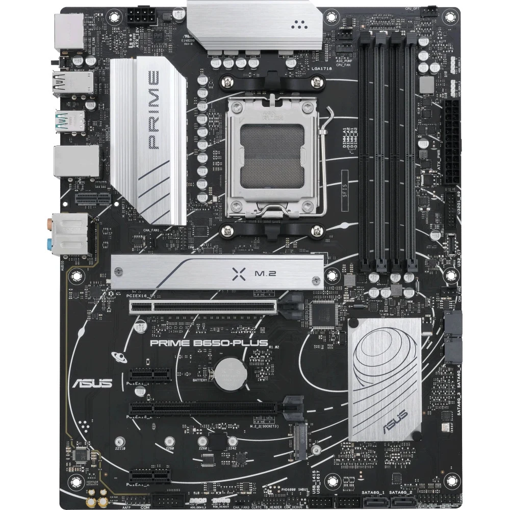 ASUS PRIME B650-PLUS-CSM (Socket AM5, ATX, 4xDDR5(192GB), DP/HDMI, 2xPCIe 4.0x16/2xPCIe 4.0x1, 1xLAN (2.5GbE), 4xSATA 6Gb/s, 2xM.2, 1*Type-C, 5xUSB 3.2, 2xUSB 2.0)