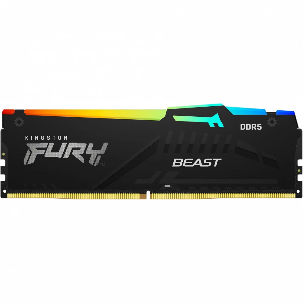 Модуль памяти Kingston 16GBDDR5 5600 DIMM FURY Beast RGB XMP Gaming Memory KF556C40BBA-16 Non-ECC, CL40, 1.25V, 1RX8 40-40-40 288-pin 16Gbit, RTL