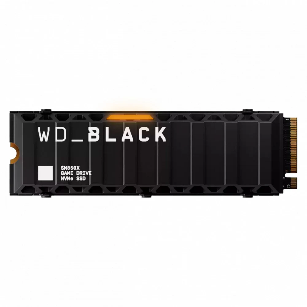 Твердотельный накопитель Western Digital Black SN850X SSD M2.2280 PCIe 4.0 4Tb, 7300MBs/6600MBs, TBW 2400, with heatsink, WDS400T2XHE, 1 year