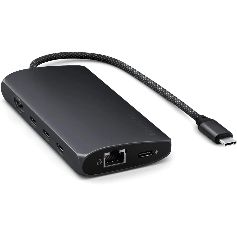 Адаптер Satechi USB-C Multiport Adapter 8K with Ethernet V3. Цвет: полуночный серый