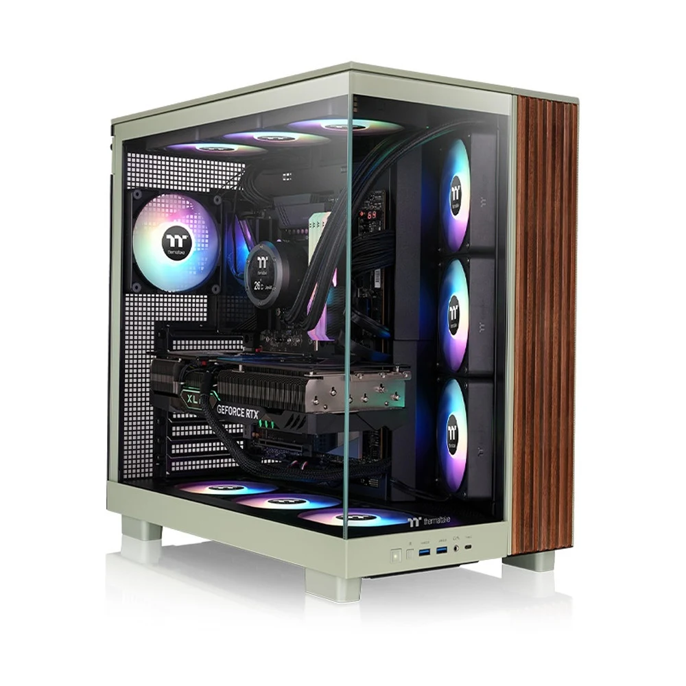Компьютерный корпус, Thermaltake, View 380 XL WS ARGB Matcha Green, CA-11E-00MEWN-WS, E-ATX / ATX / Micro-ATX / Mini-ITX, 1*3.5"/3*2.5", Высота кулера до 160 мм, Длина VGA до 450 мм, 471 x 288 x 469