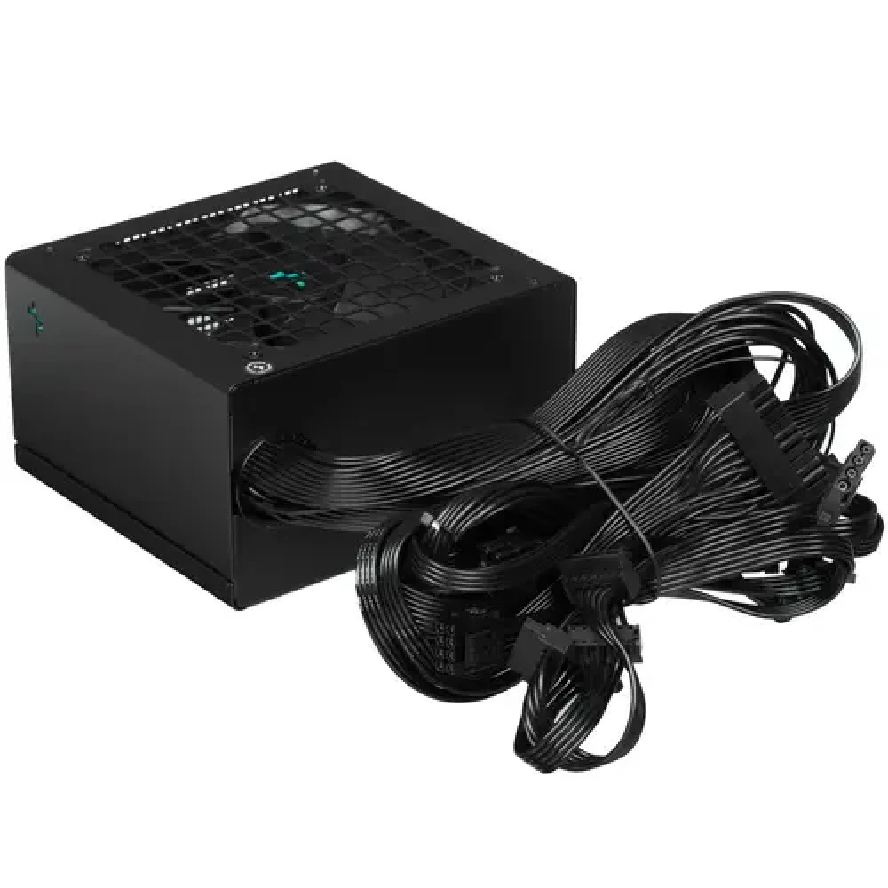 Блок питания, Deepcool, PN750D R-PN750D-FC0B-EU, 750W, ATX 3.1, Gold, APFC, 20+4 pin, 2*4+4pin, 8*Sata, 2*Molex, 3*PCI-E 6+2 pin, 1*(16Pin)12VHPWR, Вентилятор 12см, Кабель питания, Чёрный