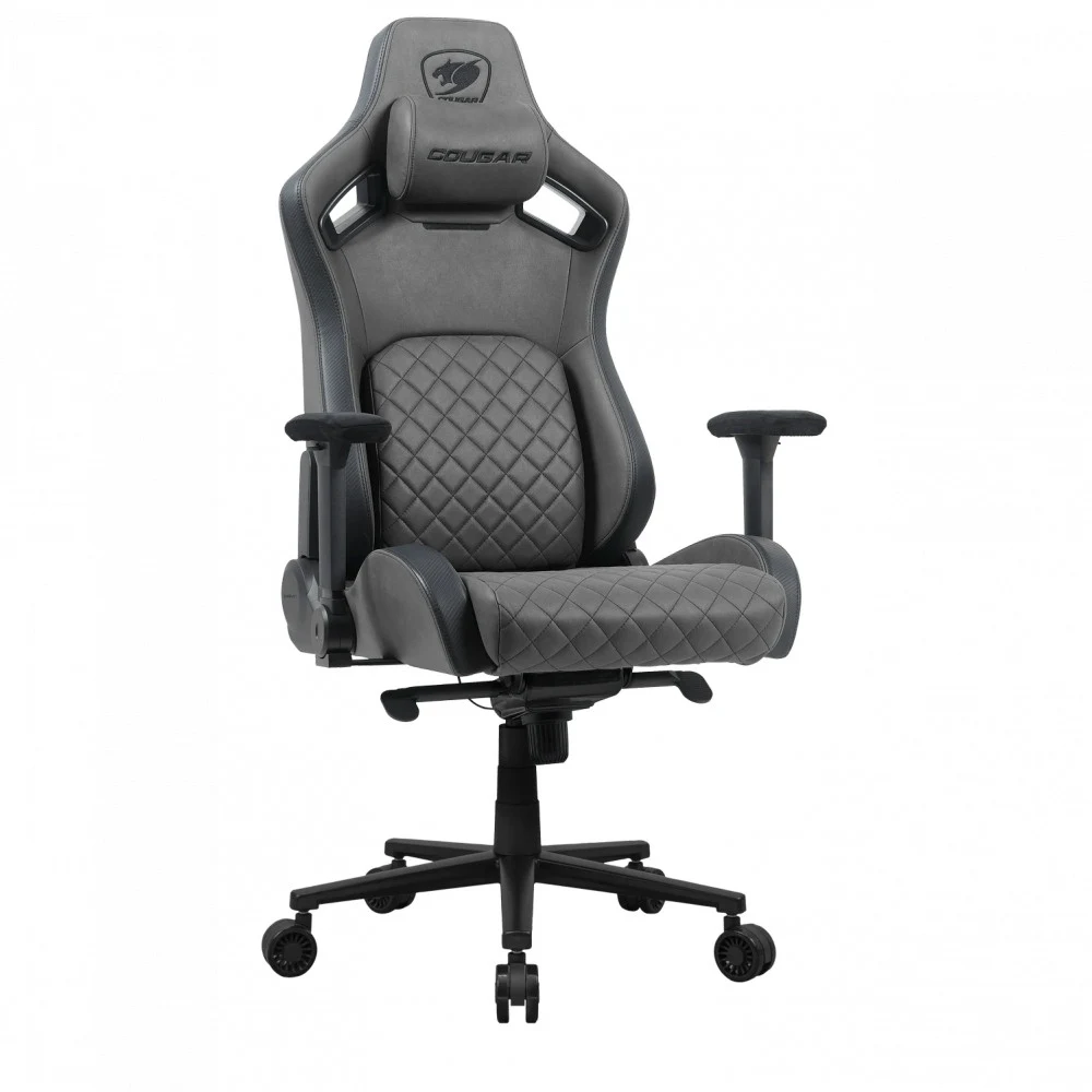 Игровое компьютерное кресло, Cougar, Defensor S Jet Gray F, Искусственная кожа PU AIR, (Ш)57*(Г)53*(В)129,5 (137) см, Серый