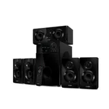 SVEN HT-210, чёрный, акустическая система 5.1, мощность (RMS):50Вт+5x15Вт, Bluetooth, Optical, Coaxial, FM-тюнер, USB/SD, дисплей, ПДУ