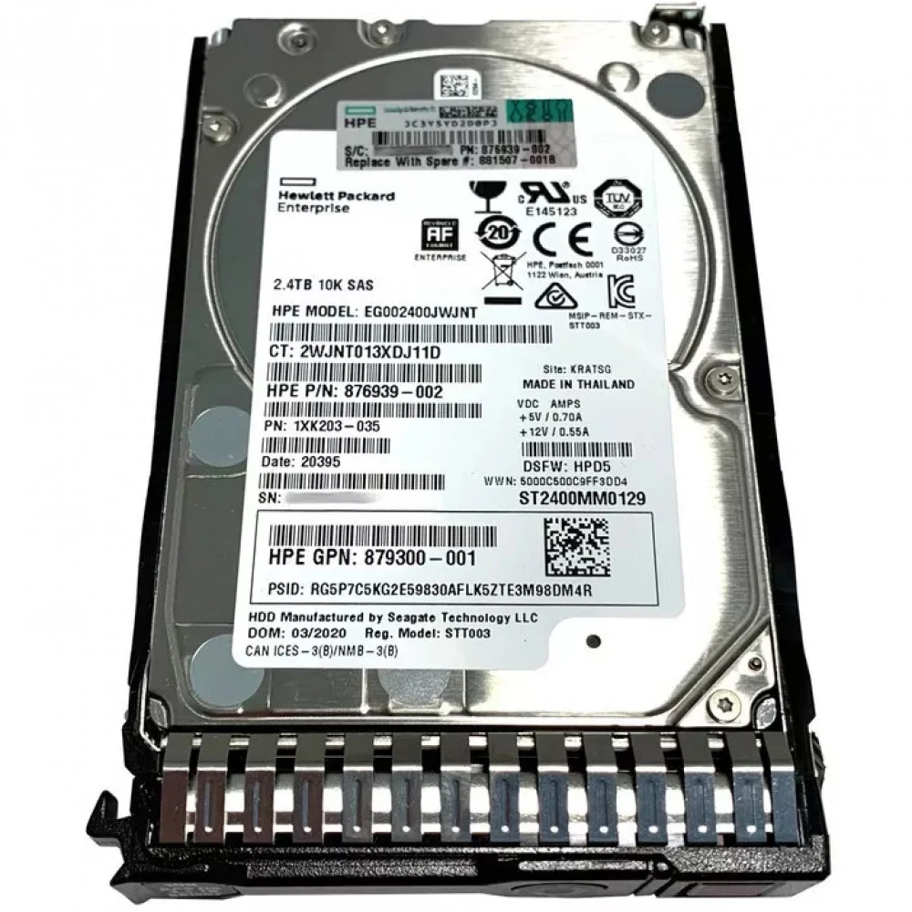 Жесткий диск HP G8-G10 2.4-TB 12G 10K 2.5 SAS 512e [881457-B21], 881457-B21 876937-002 876939-002 881507-001 EG002400JWJNN EG002400JWJNT 881457-K21