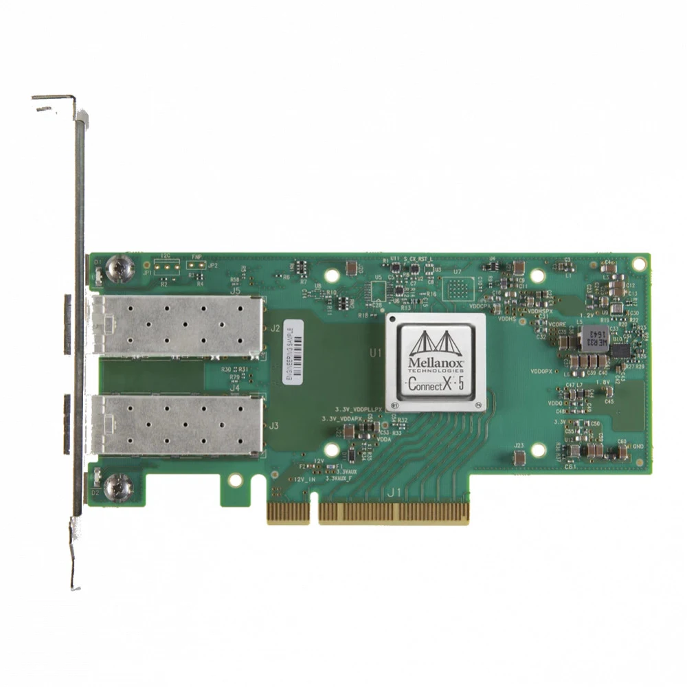 Сетевой адаптер Mellanox ConnectX-5 EN network interface card, 25GbE dual-port SFP28, PCIe Gen 3.0 x8, UEFI Enabled (x86/Arm), tall bracket, (analog MCX512A-ACAT) 1 year