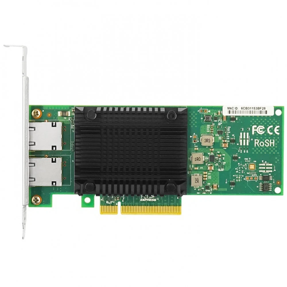 Сетевой адаптер Lr-Link LRES1012PT PCIe v3.0 x8 2*RJ45 10G NIC Card на базе Intel X710
