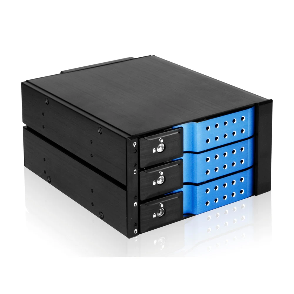 Procase T3-203-SATA3-BK {Hot-swap корзина 3 SATA3/SAS 6Gb (черный) hotswap trayless aluminium mobie rack module (2x5,25) 1xFAN 80x15mm}