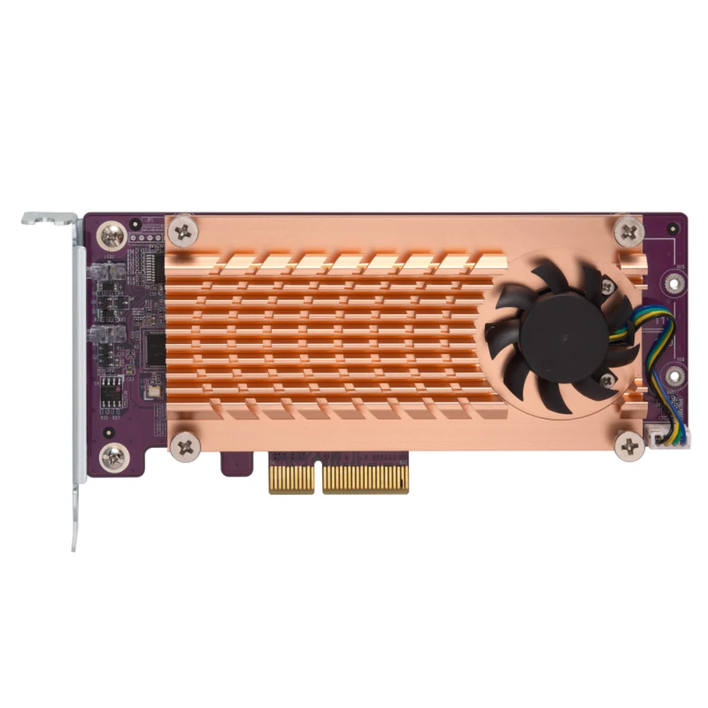 Плата расширения/ QNAP QM2-2P-244A 2 x M.2 22110 or 2280 PCIe (Gen2 x 4) NVMe SSD slots expansion card, Low-profile bracket pre-loaded, Low-profile flat and Full-height are bundled (shorter version