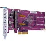 QNAP QM2-2P-244A Dual M.2 22110/2280 SATA SSD expansion card (PCIe Gen2 x2), Low-profile bracket pre-loaded, Low-profile flat and Full-height are bundled (shorter version to support TVS-x82/TS-x77 P