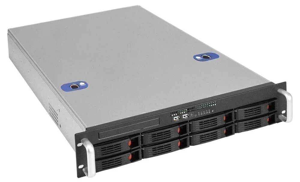 Серверный корпус ExeGate Pro 2U660-HS08 <RM 19", высота 2U, глубина 660, БП 2U-800ADS, 8xHotSwap, USB>