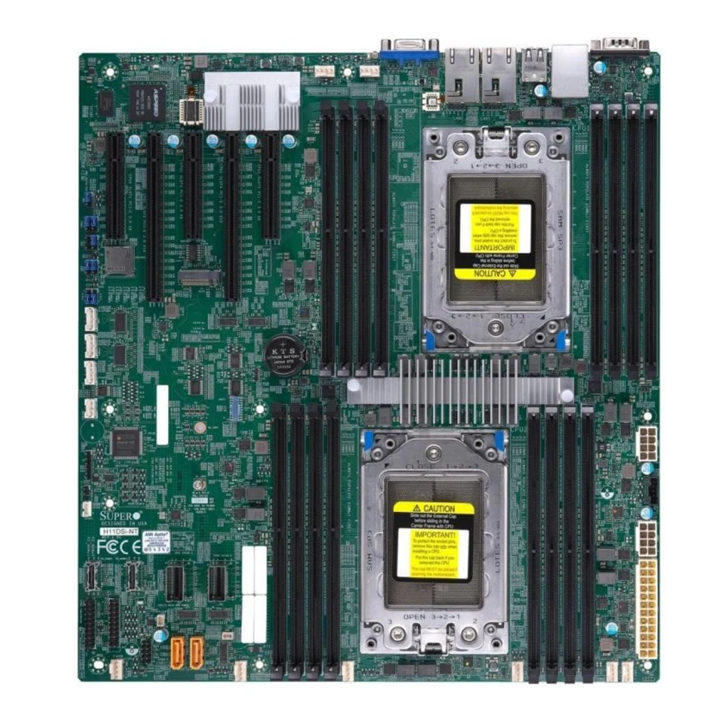 Плата материнская SuperMicro MB Single AMD EPYC™ 7000-Series/Up to 2TB Registered ECC/2 PCI-E 3.0 x16,3 PCI-E 3.0 x8/10 SATA3, 1 M.2, 2 SATA DOM/2x 10GBase-T/IPMI