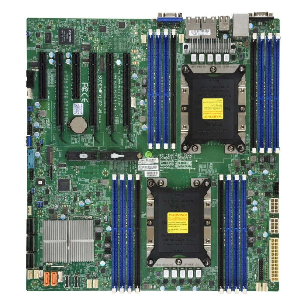 Системная плата/ MB Supermicro X11DPI-N-B, 2x LGA 3647, C622, 16xDDR4 Up to 4TB 3DS ECC RDIMM/3DS ECC LRDIMM, 4 PCI-E 3.0 x16,, 2 PCI-E 3.0 x8, M.2 Interface: 2 PCI-E 3.0 x4, M.2 Form Factor: 2242/2
