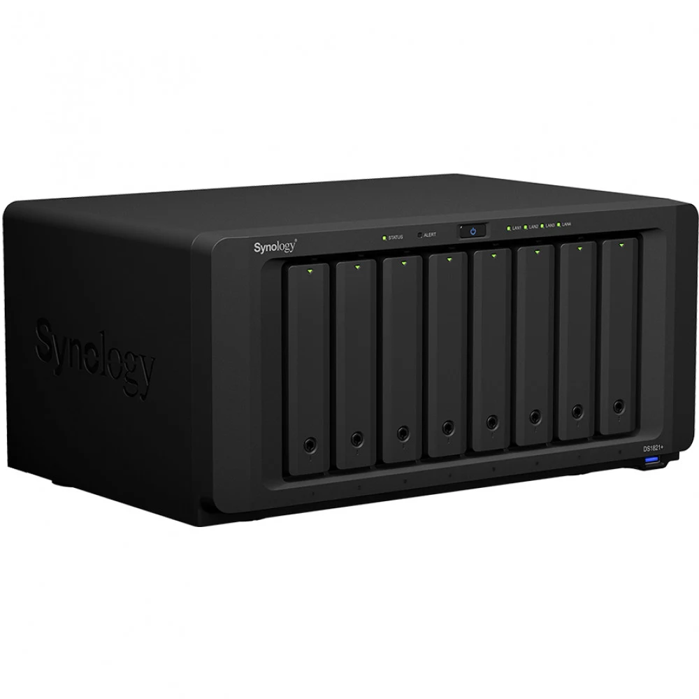 Synology QC2,2GhzCPU/4GbDDR4(upto32)/RAID0,1,10,5,6/upto 8hot plug HDD SATA(3,5' or 2,5')(upto18 with 2xDX517)+ 2 M2 slots/4xUSB3.2/2eSATA/4GigE(+1Expslot)/iSCSI/2xIPcam(upto40)/1xPS/3YW repl DS1819