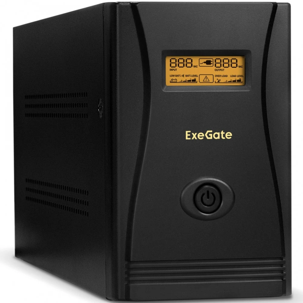 ИБП ExeGate SpecialPro Smart LLB-3000.LCD.AVR.4SH.RJ.USB (3000VA/1800W, LCD, AVR,4*EU/Тип F(Schuko),RJ45/11,USB, батарея 12V 9Ah - 4 шт., металлический корпус, Black)