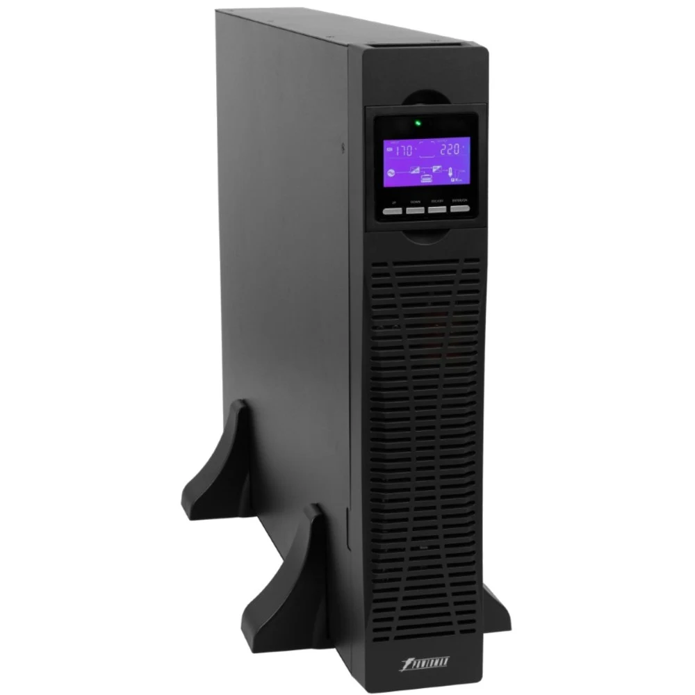 ИБП POWERMAN Online 1000 RT, LCD, двойного преобразования, 1000ВА, 900Вт, 8 розеток IEC 60320 C13, защита от КЗ, импульсных всплесков сети, перегрузки, разряда и перезаряда батареи, RJ11 / RJ45, USB