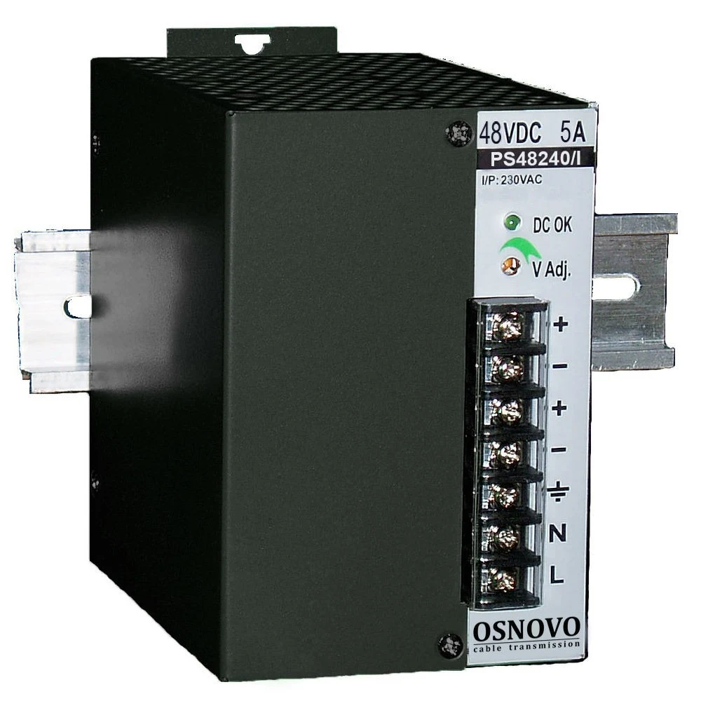Блок питания/ OSNOVO Промышленный блок питания. DC48V, 5A (240W), встроенный вентилятор, монтаж на DIN-рейку или стену