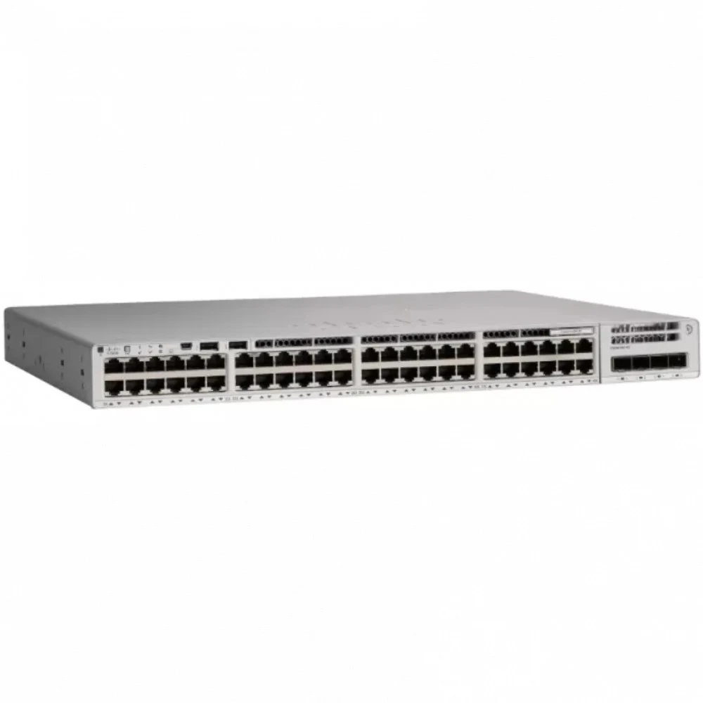 Коммутатор CISCO Catalyst 9200 48-port full PoE+, Modular uplink option, PS 1x1kW, Network Essentials, PoE 740/1440W , C9200-48P-E