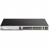 D-Link DGS-3130-30TS/B1A, PROJ L2+ Managed Switch with 24 10/100/1000Base-T ports and 2 10GBase-T ports and 4 10GBase-X SFP+ ports.16K Mac address, SIM, USB port, IPv6, SSL v3, 802.1Q VLAN,GVRP, 80