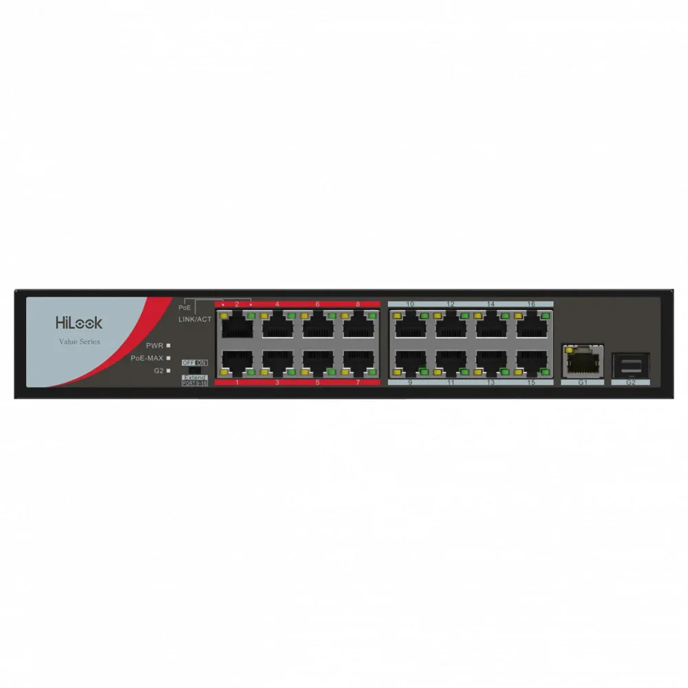 Коммутатор PoE неуправляемый HiLook NS-0318P-130(B) с 16 портами Fast Ethernet