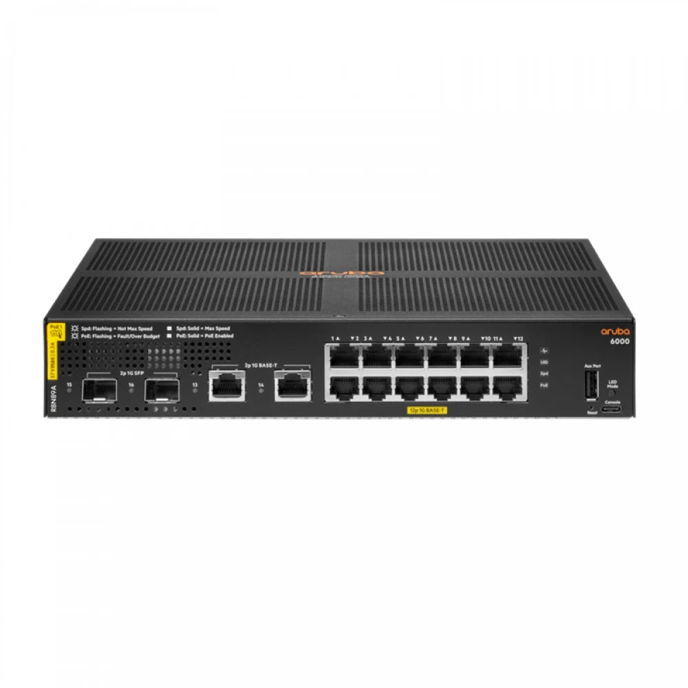 Коммутатор HPE R8N89A HPE Aruba 6000 Managed L2 12G Class4 PoE 139W 2SFP Switch