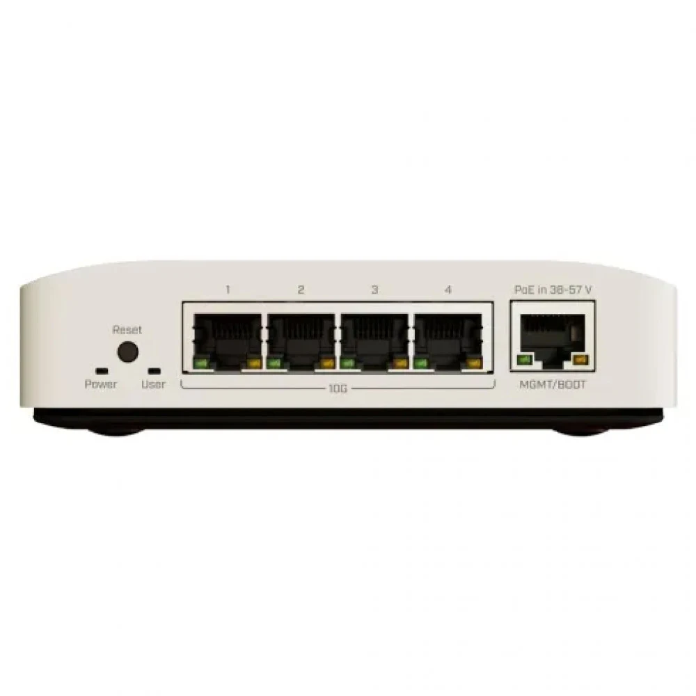 Коммутатор, MikroTik, CRS304-4XG-IN, Cloud Router Switch, 1 порт 10/100/1000М, 4 порта 1G/2.5G/5G/10G, 802.3af/at, RouterOS, -40°С до 70 °C