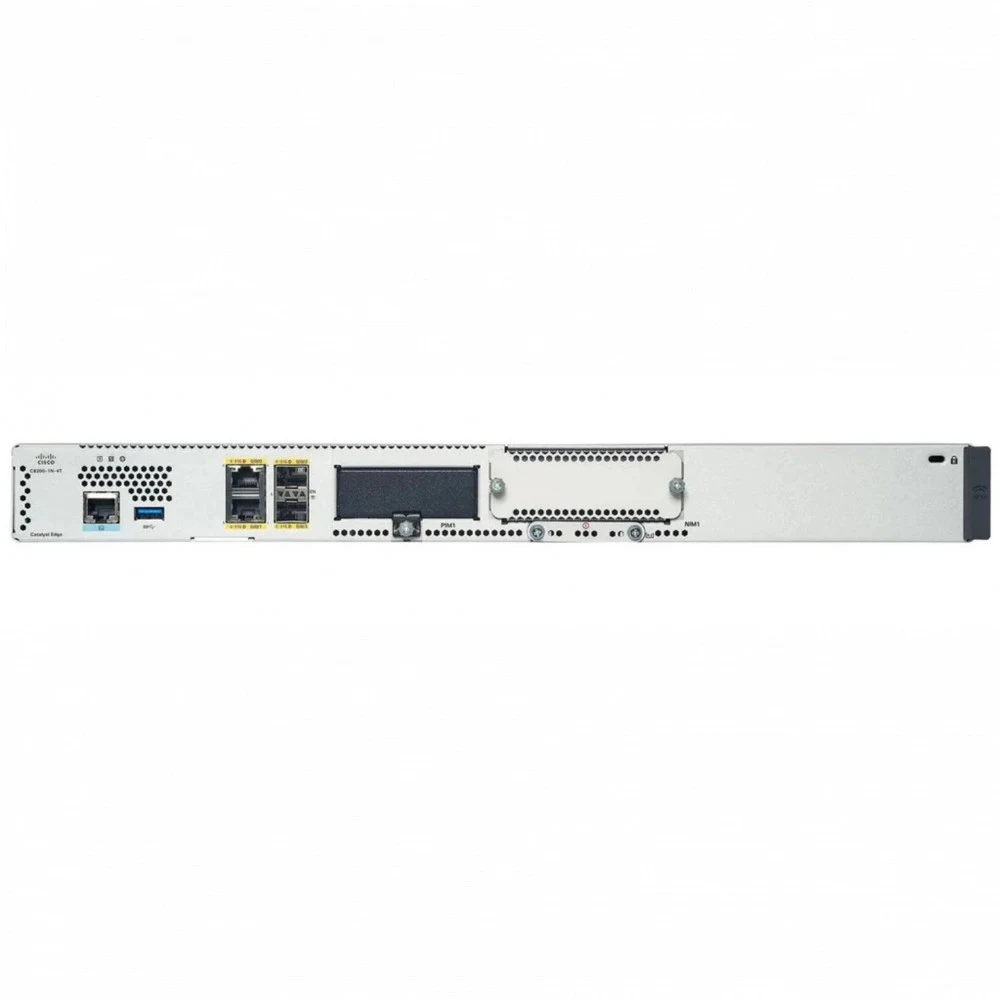 Маршрутизатор CISCO C8200L 1RU w/ 1 NIM slot and 4x 1 Gigabit Ethernet WAN ports, HSEC License key (enables upto 500Mbps IPsec traffic), 4GB DRAM, 8GB FLASH, fixed 100W AC power supply