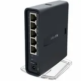 MikroTik hAP ac lite with 650MHz CPU, 64MB RAM, 5xLAN, built-in 2.4Ghz 802.11b/g/n two chain wireless with integrated antennas, built-in 5Ghz 802.11ac single chain wireless with integrated antenna,