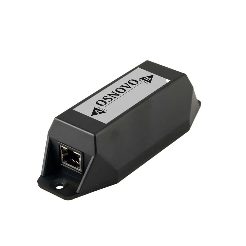 Удлинитель Ethernet+PoE OSNOVO E-PoE/1G PoE удлинитель 10/100/1000M Gigabit Ethernet до 500м. Увеличение расстояния передачи данных + питание на 100м. При каскадном подключении - 2 x E-Poe/1G: до 30