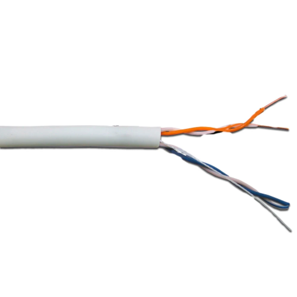 Кабель TWT UTP, 2 пары, Кат.5e, PVC, 500 метров, серый
