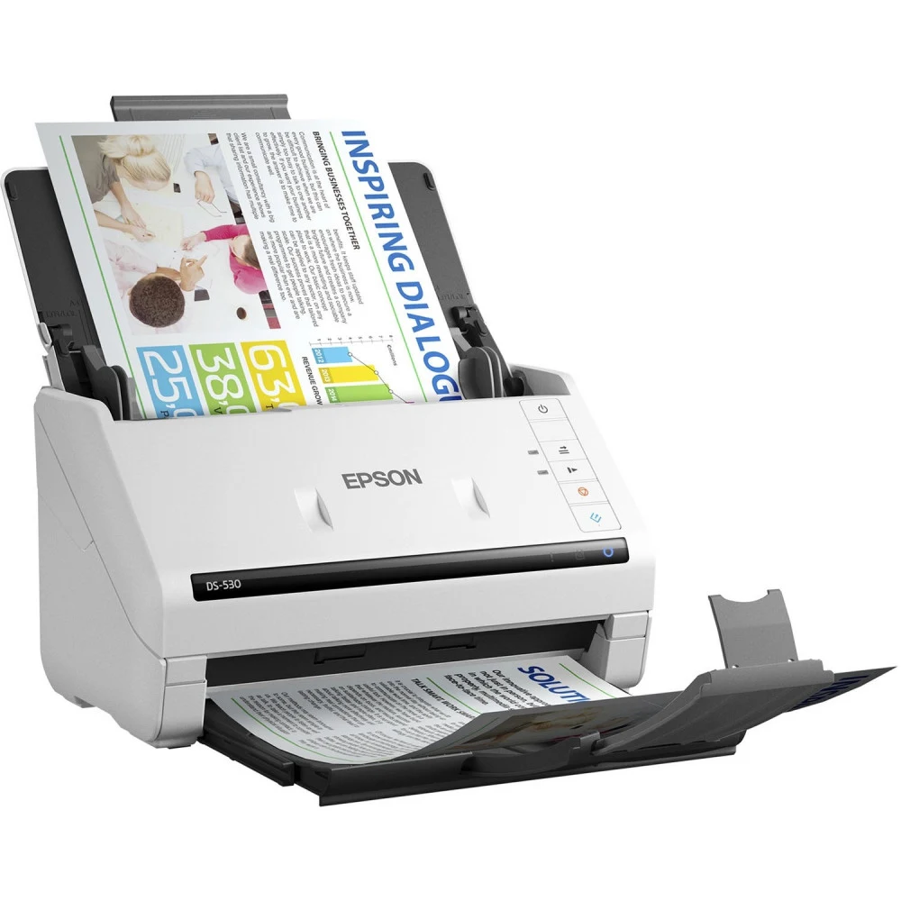 Сканер Epson WorkForce DS-530II (А4, протяжный, 600dpi, 35ppm/70ipm, CIS, до 4000 стр/день, DADF50, Duplex, USB3.0) (B11B261401)