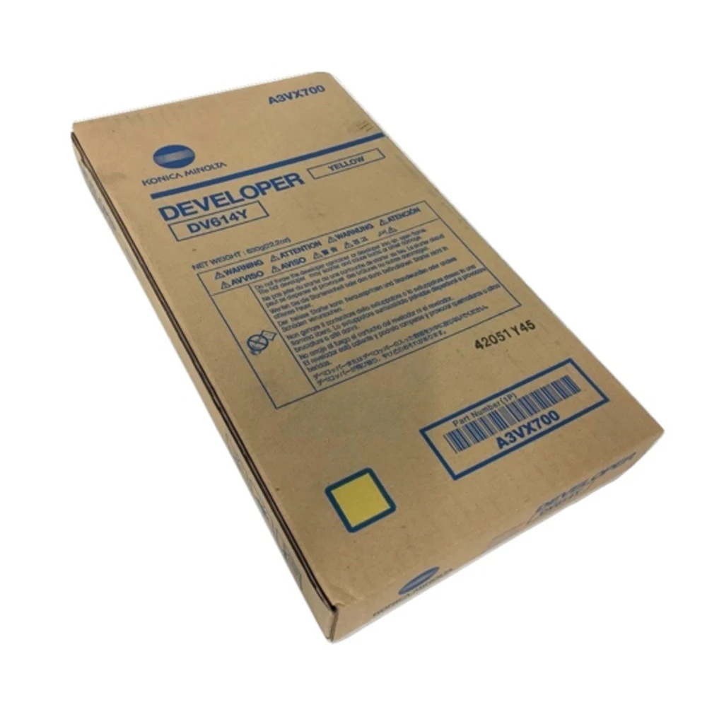 Девелопер Konica-Minolta bizhub PRESS C1060/C1060L/C1070/C1070P/C2060/C2060L/C2070(P)/C3070/C3070L/C3080/C3080(P)/C83hc желтый DV-614Y ресурс 1200K