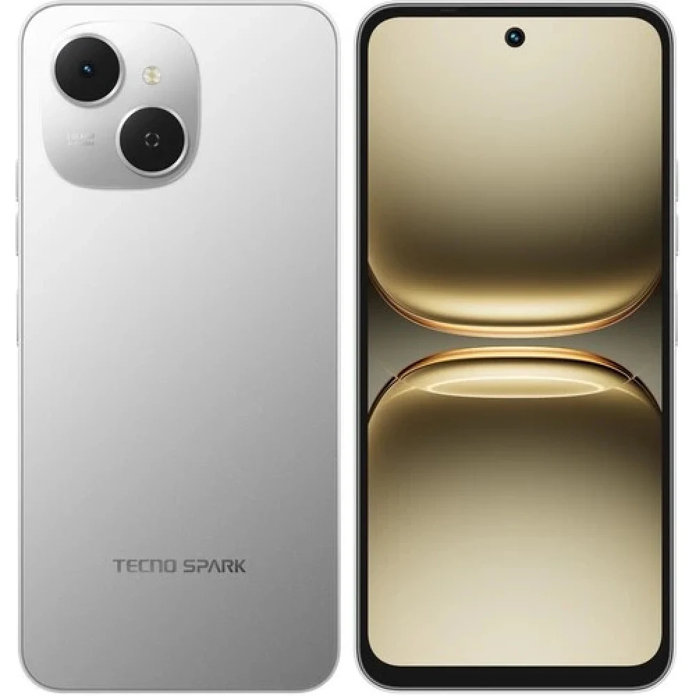 Мобильный телефон, TECNO, SPARK 40C (KM4k) 128+8 GB, 6.67", Аккумулятор 6000 мАч, 13MP/8MPx, Helio G81, (Titanium Grey) Серебристый