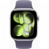 Смарт-часы Apple Watch Series 11 A3331 42мм OLED корп.серебристый Sport Band рем.фиолетовый разм.брасл.:S/M (MEU64LW/A)