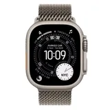 Apple Watch Ultra 3 GPS + Cellular 49mm Natural Titanium Case with Natural Titanium Milanese Loop - Small,Model A3281