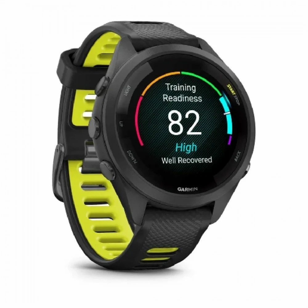 Смарт-часы Garmin Forerunner 265S 27.5мм 1.1" AMOLED корп.черный рем.черный/желтый (010-02810-13)
