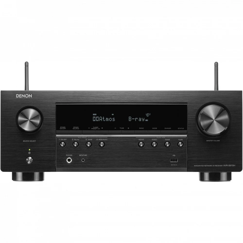 DENON AV-ресивер AVR-S970H ЧЕРНЫЙ 8К AV Ресивер 7.2 или 5.2.2, мощность 90W (8 ohm), Dolby Atmos® и DTS:X®, а также Dolby Surround и DTS Neural:X, совместимоть с HLG, HDR, Dolby Vision, HDR10+ и Dyn