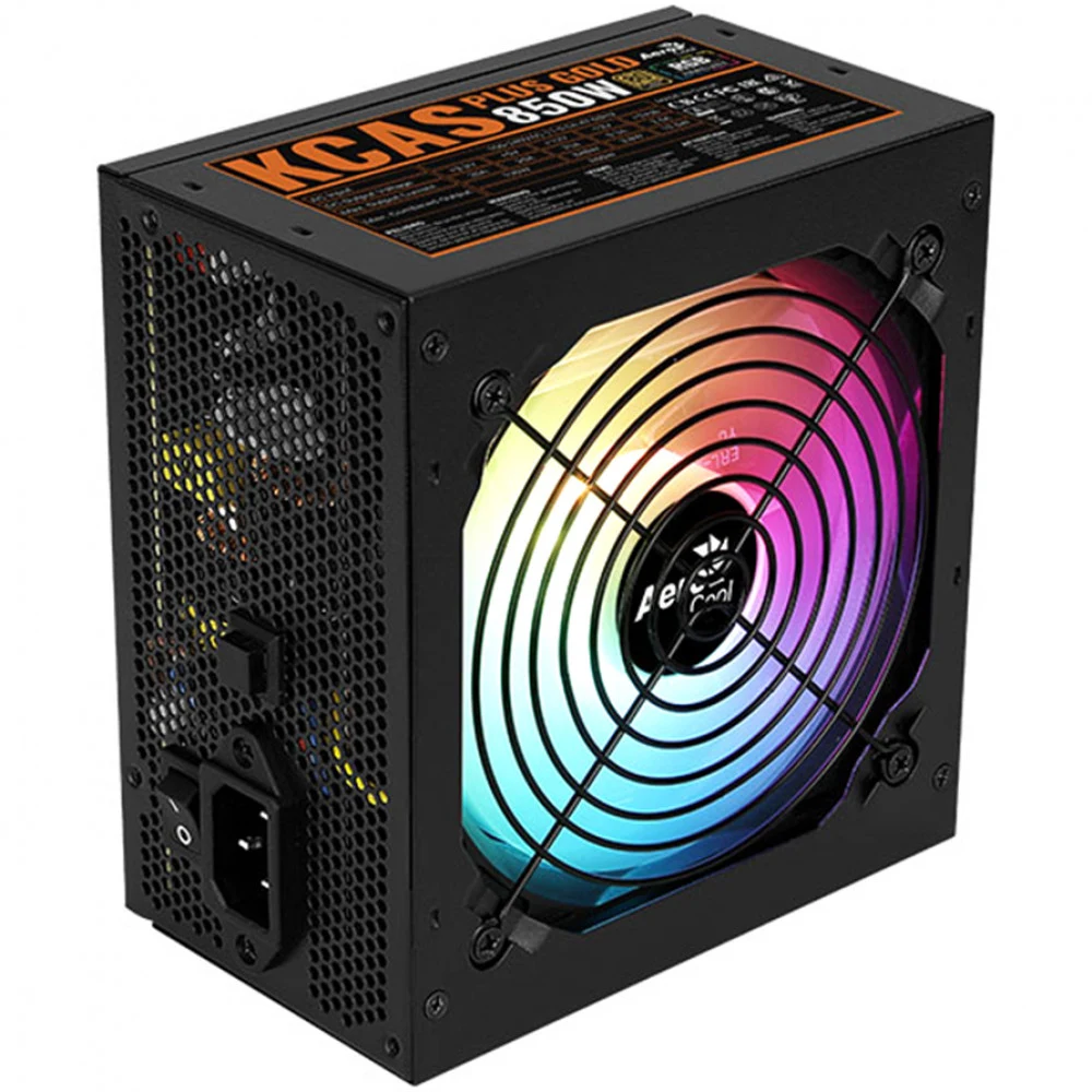 Блок питания ATX 850W AeroCool KCAS Plus Gold 850W RGB, 20+4+8/24+8+8, 8SATA, 4mol, 3x6+2p PCI-E,ATX