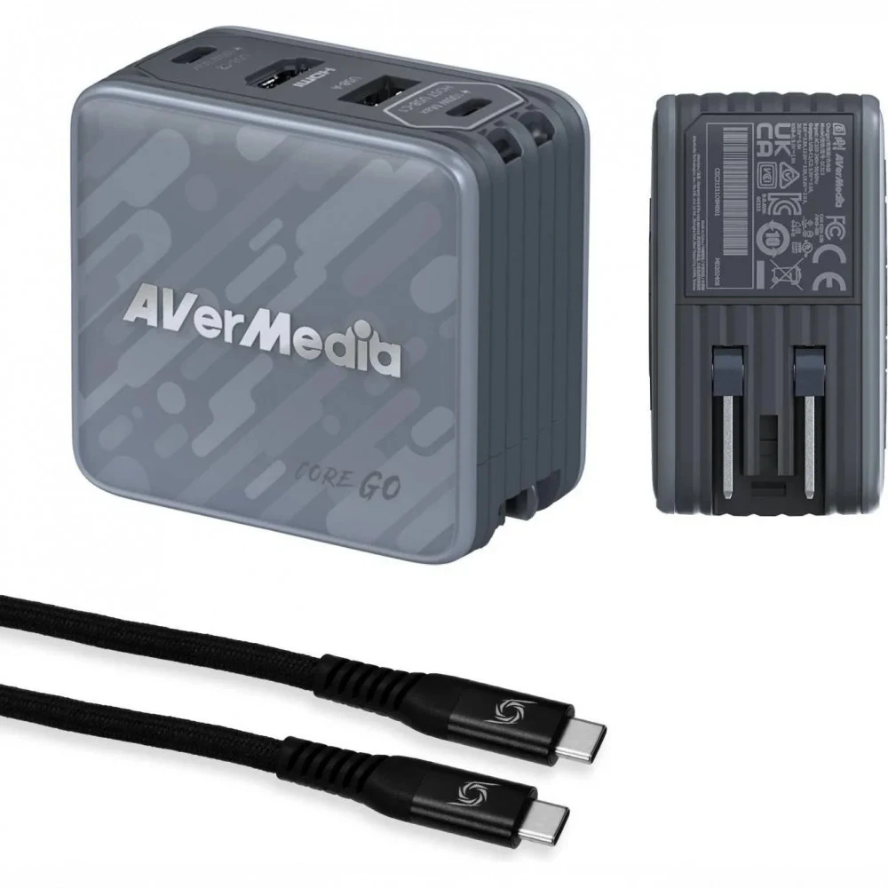 Карта видеозахвата Зарядный блок+передача данных AverMedia Elite GO, Charging 100W, black GC313Pro