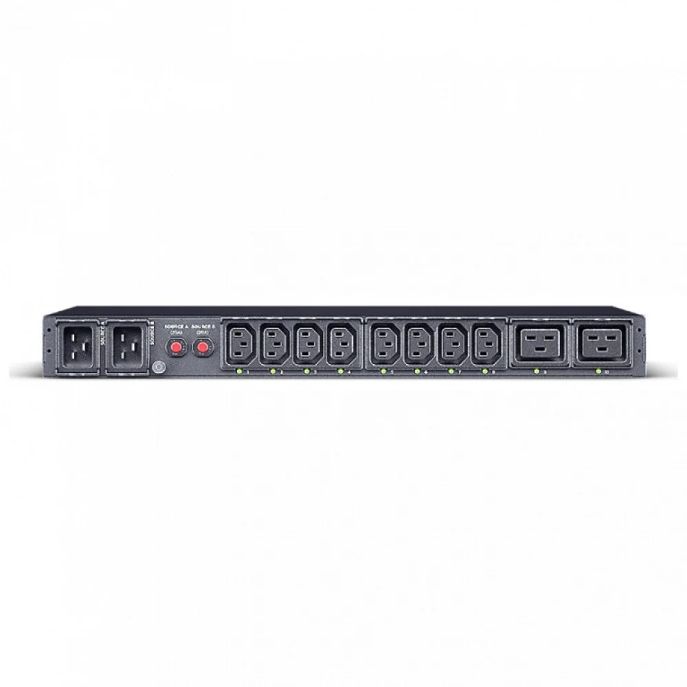 Блок распределения питания, ATS CyberPower, PDU44005 (240), Серия Switched ATS, Входной разъем IEC C20 x2, Выходной разъем IEC C19 x 2/IEC C13 x 8, Длина кабеля 3,05 м, Высота: 1U