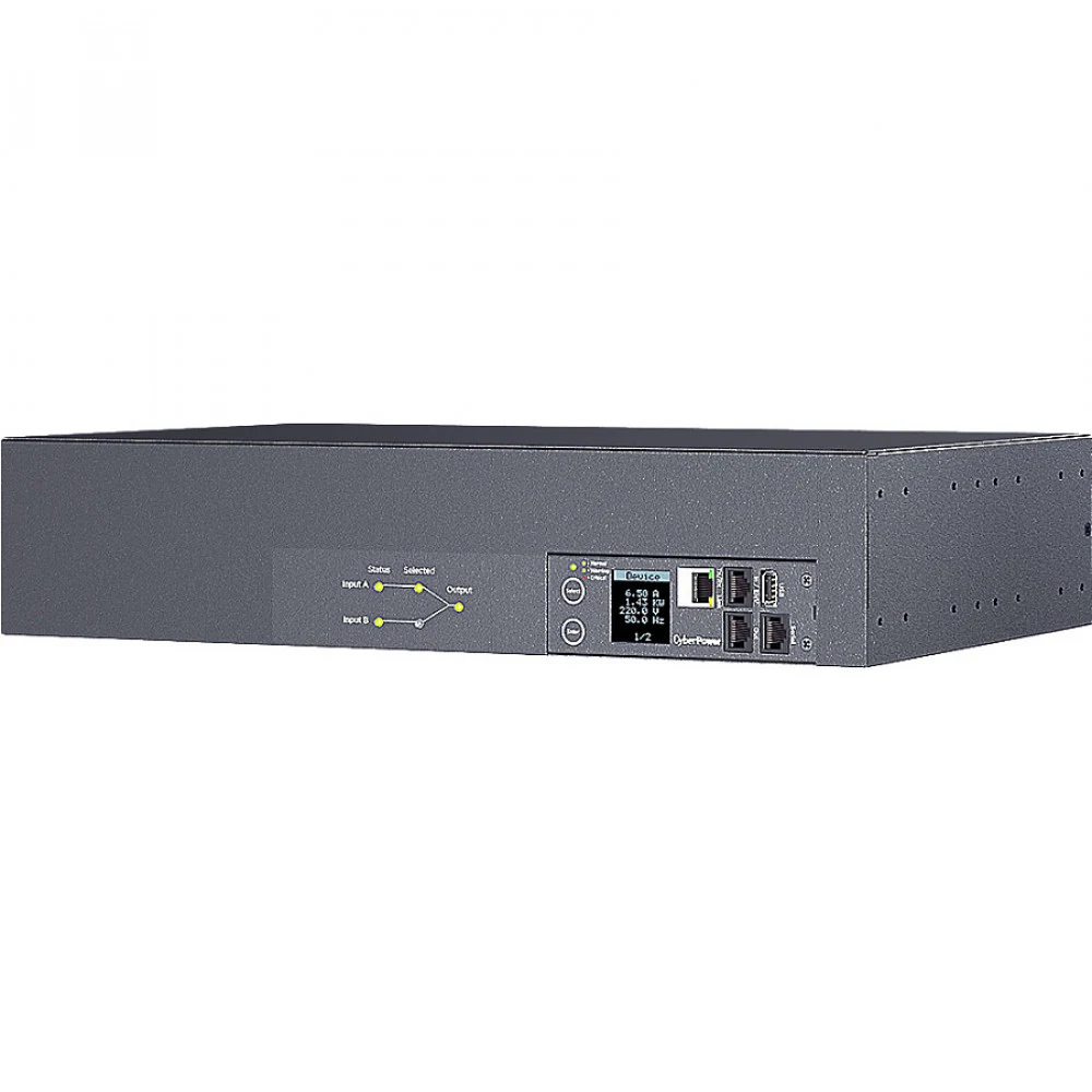 Панель питания распределительная CyberPower ATS PDU32SWHVCEE18ATNET (PDU44302) Switched, 2U type, 32Amp,SNMP, plug IEC 309 32A, (16) IEC 320 C13 (2) IEC 320 C19